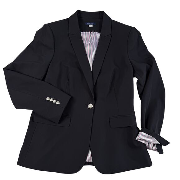 NWOT Tommy Hilfiger Blazer Business Jacket Black Metal Buttons Women's 16 - Picture 1 of 12